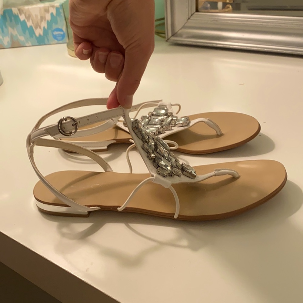 Silver Rhinestone Sandals - Picture 2 of 3